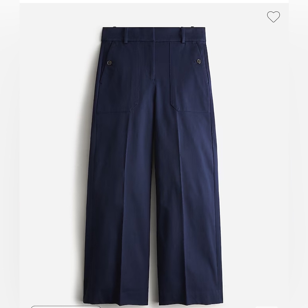 J. Crew Sydney Wide Leg Crop NWT $98 Navy Blue